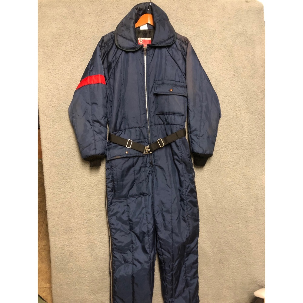 Vintage‎ JCPenney Snowmobile Apparel Mens Medium Blue Insulated Snow Suit USA